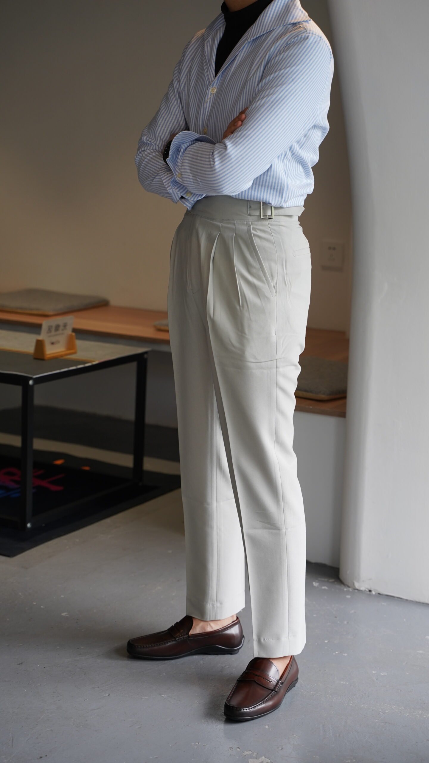 Brown Flexible Leather Driving Penny Loafers for Men - Image 5