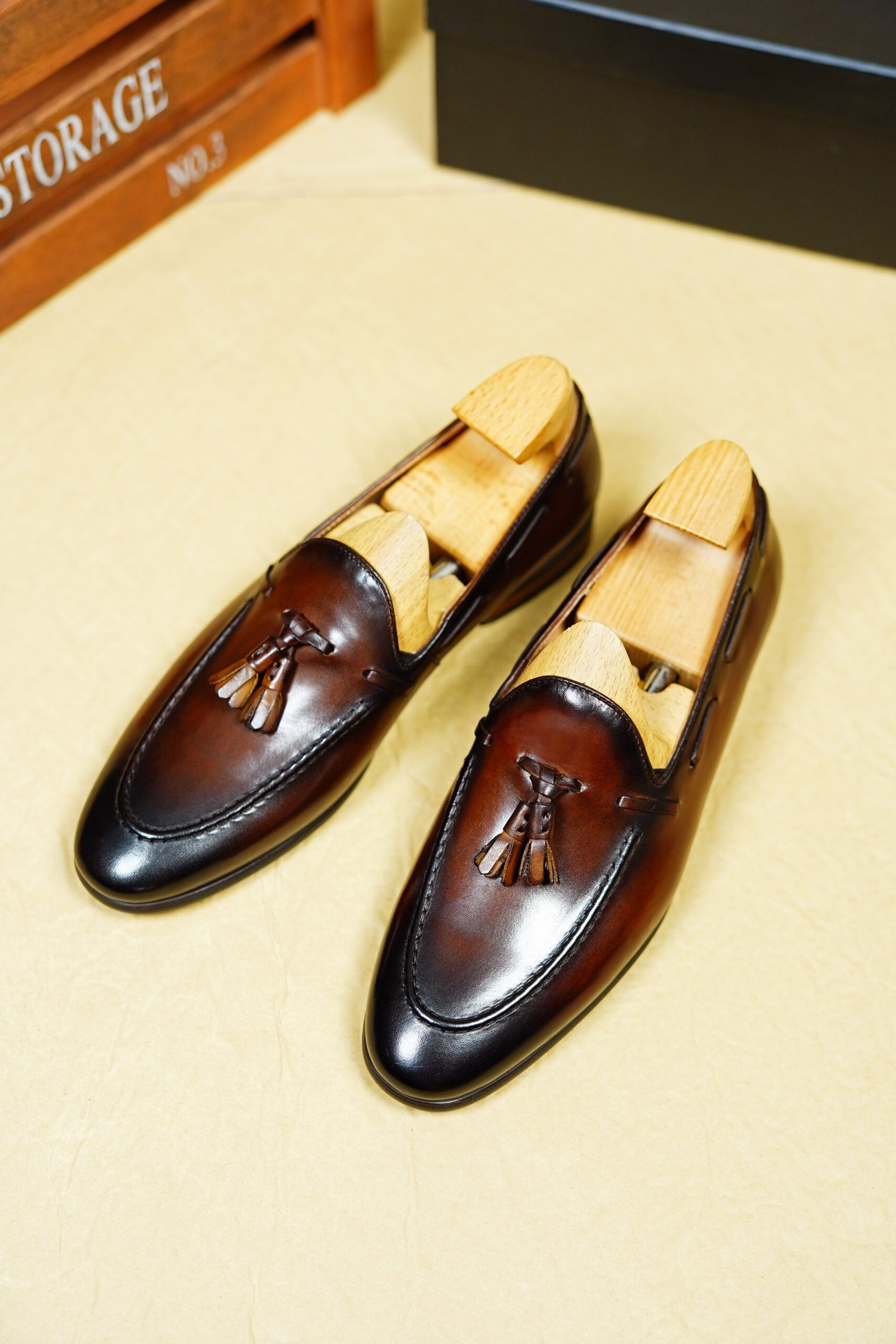 Classic Brown Premium Leather Tassel Loafers for Men - Image 8
