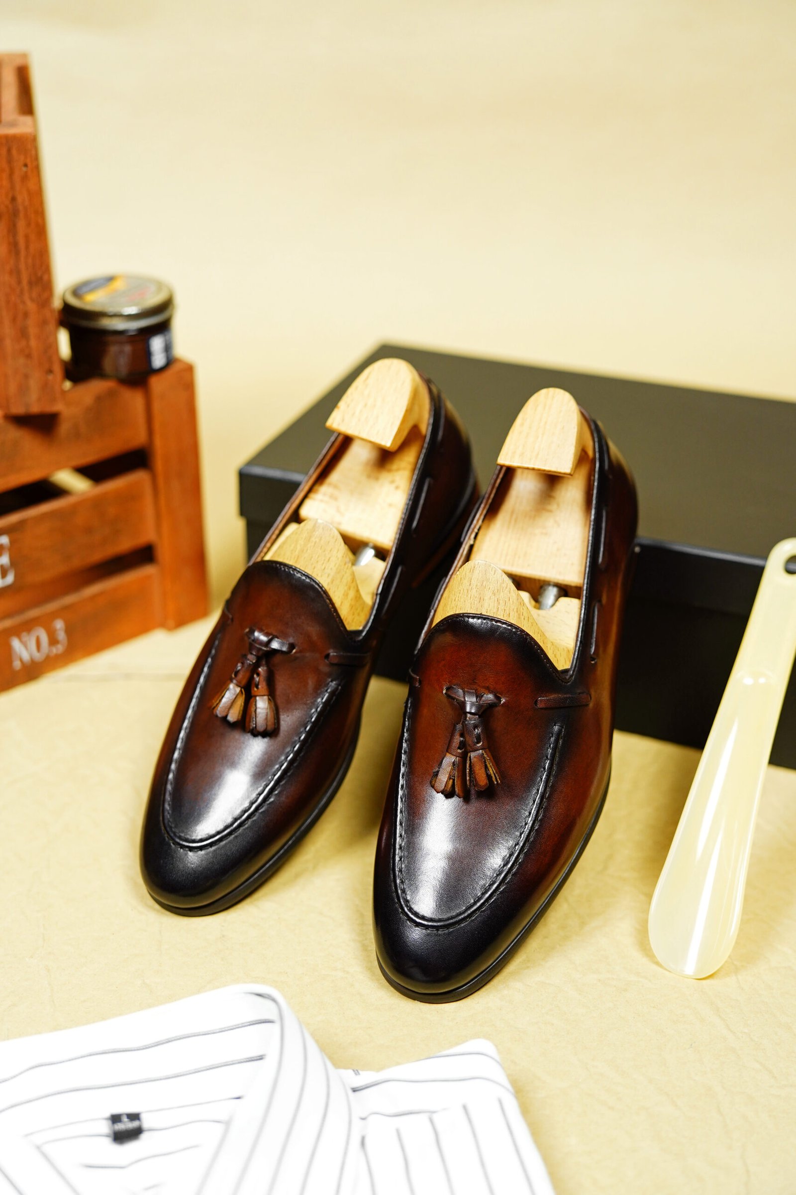 Classic Brown Premium Leather Tassel Loafers for Men - Image 7