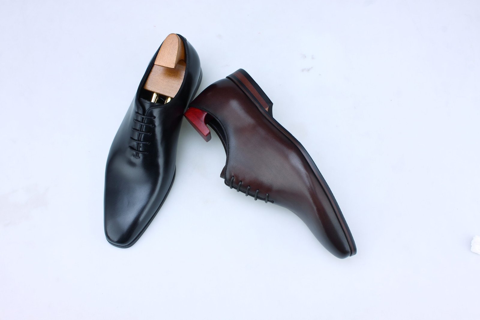 Tan Brown Vintage Finish Brogue Oxford Shoes for Men - Image 5