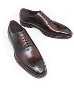 Alternative view of Tan Burnished Leather Derby Wingtip Brogue Shoes for Men