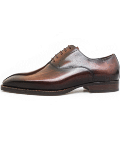 Black Smooth Leather Traditional Oxford Brogue Shoes for Men