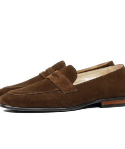Brown Premium Suede Classic Penny Loafers for Men