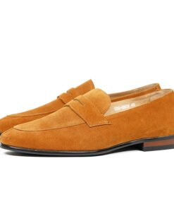 Camel Soft Suede Lightweight Penny Loafers for Men