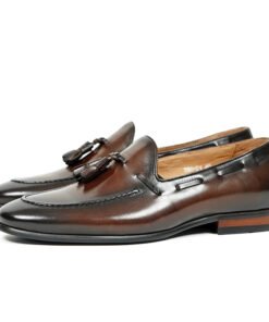 Classic Brown Premium Leather Tassel Loafers for Men